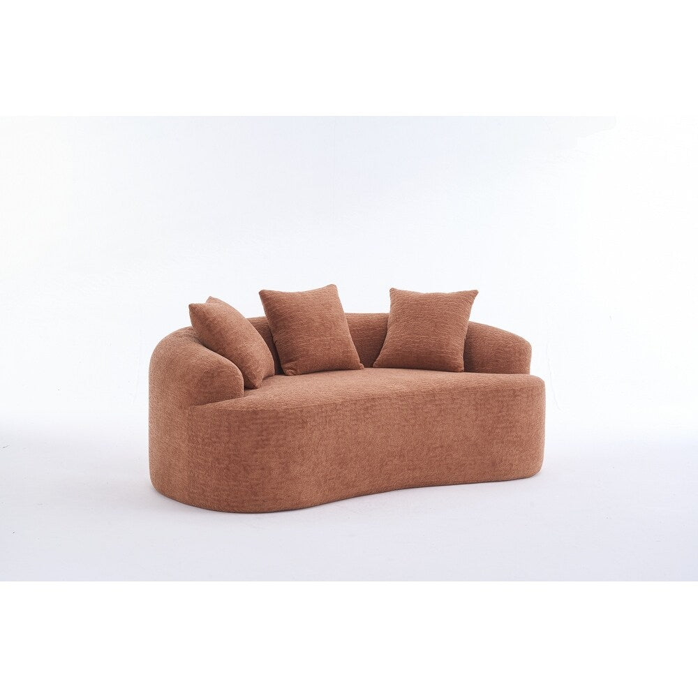 Canapé causeuse incurvé blanc en éponge à compression complète