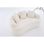 Canapé causeuse incurvé blanc en éponge à compression complète