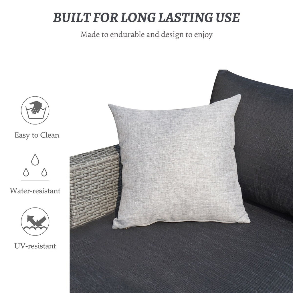 Ensemble de salon de jardin 3 pièces en osier résistant aux intempéries, beige