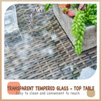 Ensemble de salon de jardin 3 pièces en osier résistant aux intempéries, beige