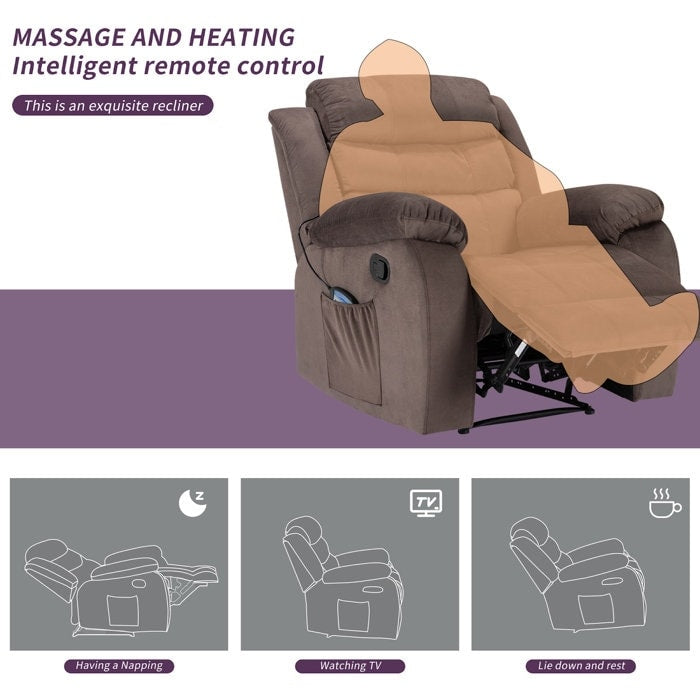 Fauteuil de massage rembourré avec fonction chauffante