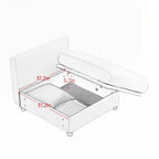 Canapé en chenille avec dossier et accoudoirs cylindriques et siège de rangement