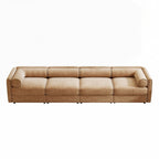 Canapé en chenille avec dossier et accoudoirs cylindriques et siège de rangement