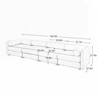 Canapé en chenille avec dossier et accoudoirs cylindriques et siège de rangement