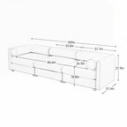 Canapé en chenille avec dossier et accoudoirs cylindriques et siège de rangement