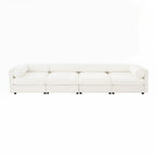 Canapé en chenille avec dossier et accoudoirs cylindriques et siège de rangement