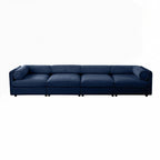 Canapé en chenille avec dossier et accoudoirs cylindriques et siège de rangement