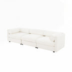 Canapé en chenille avec dossier et accoudoirs cylindriques et siège de rangement