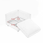 Canapé en chenille avec dossier et accoudoirs cylindriques et siège de rangement