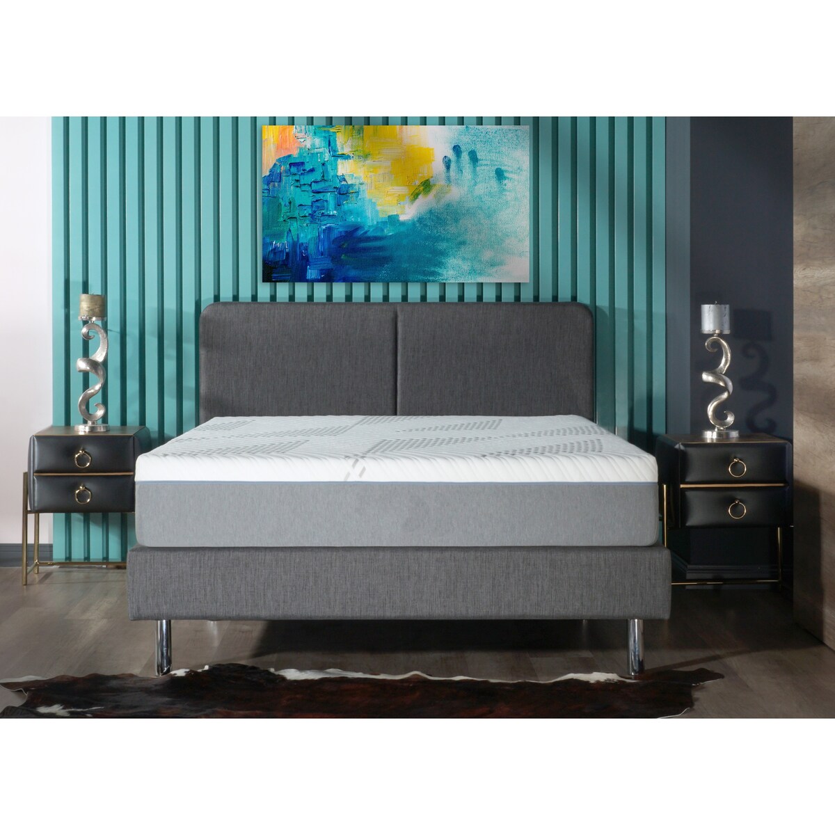 Matelas hybride Cypress 10 pouces à ressorts ensachés en gel rafraîchissant moyen, housse amovible par BRN