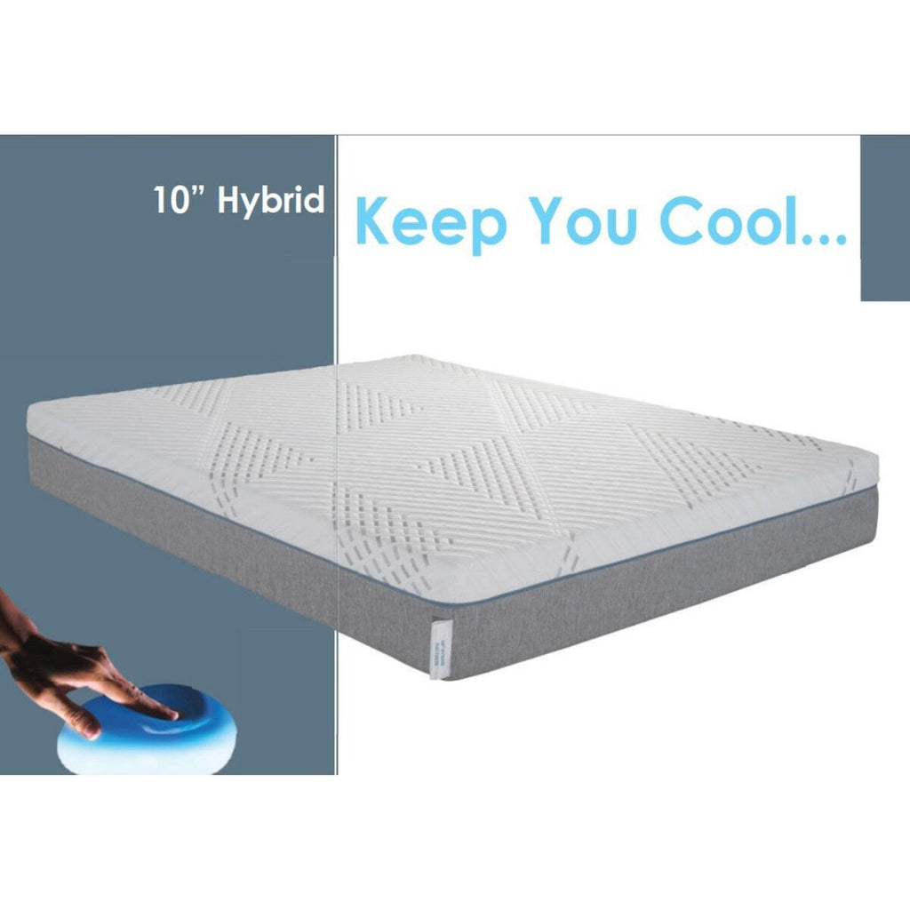 Matelas hybride Cypress 10 pouces à ressorts ensachés en gel rafraîchissant moyen, housse amovible par BRN