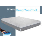 Matelas hybride Cypress 10 pouces à ressorts ensachés en gel rafraîchissant moyen, housse amovible par BRN