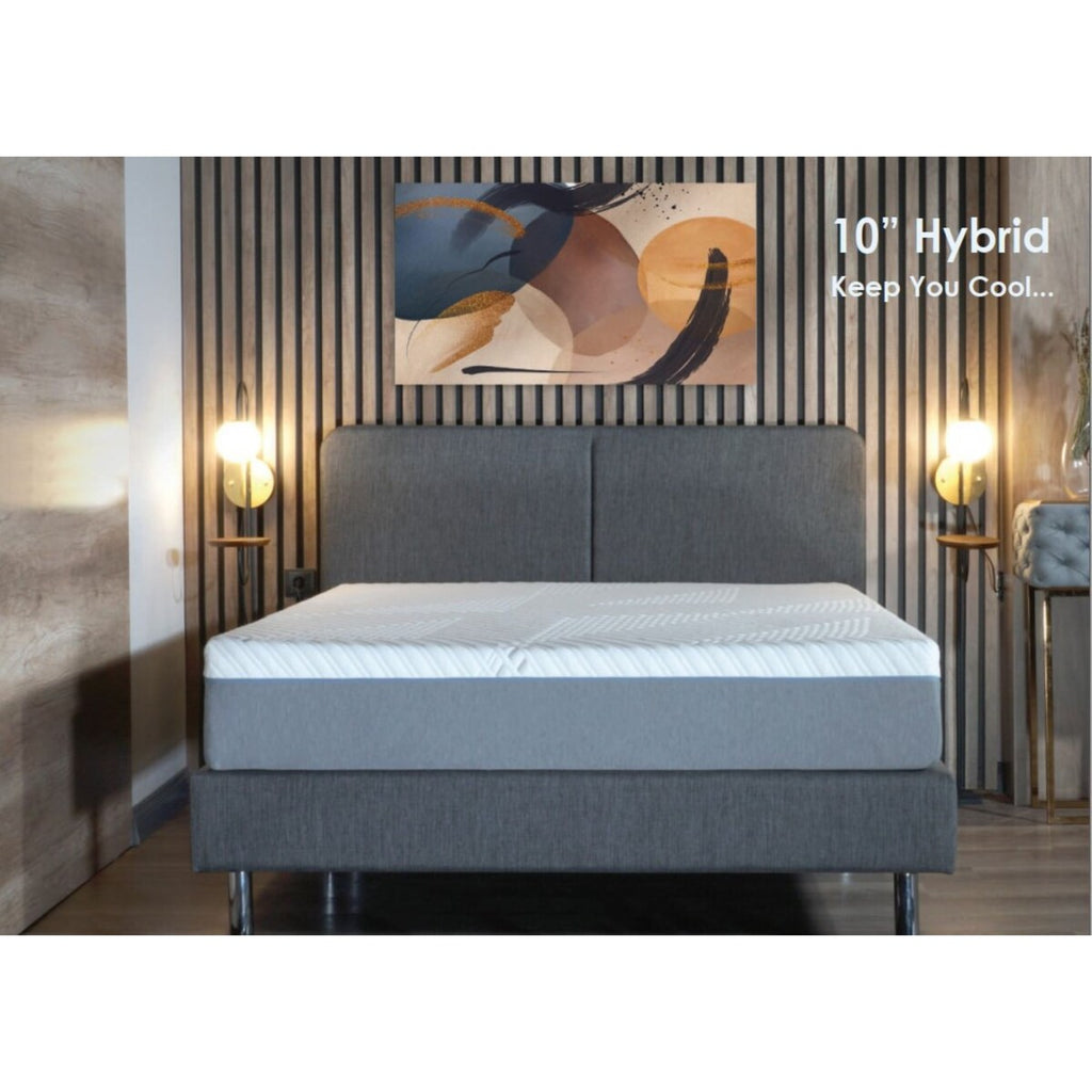 Matelas hybride Cypress 10 pouces à ressorts ensachés en gel rafraîchissant moyen, housse amovible par BRN
