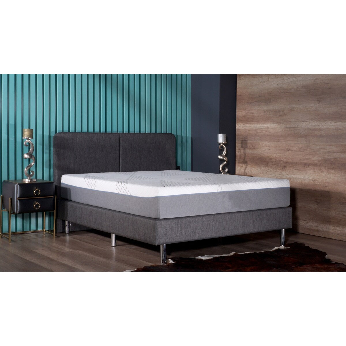 Matelas hybride Cypress 10 pouces à ressorts ensachés en gel rafraîchissant moyen, housse amovible par BRN