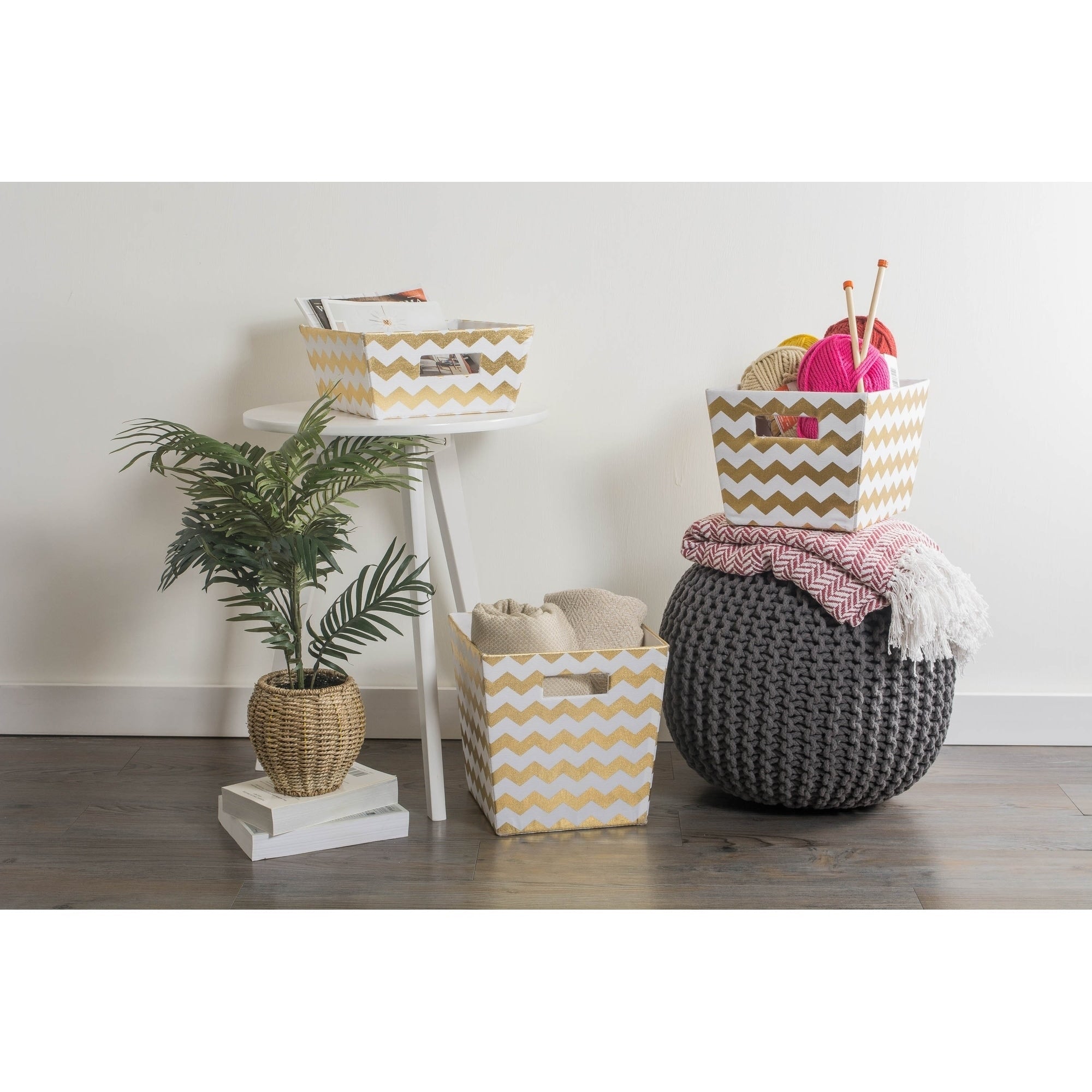 Trapèze de rangement décoratif à chevrons rigides DII