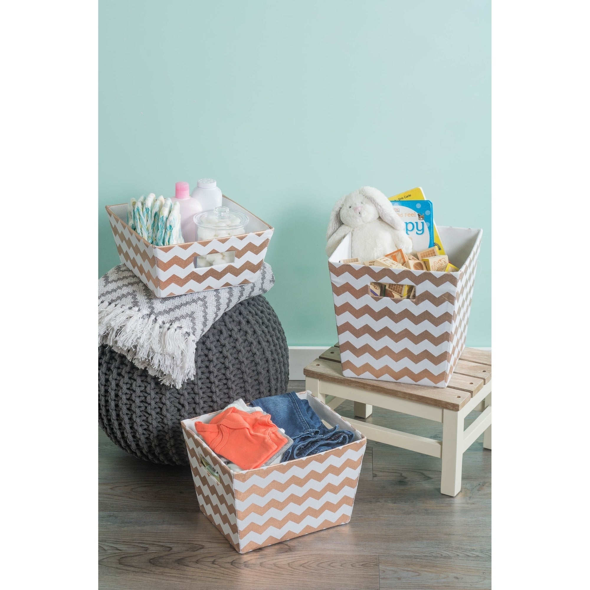 Trapèze de rangement décoratif à chevrons rigides DII