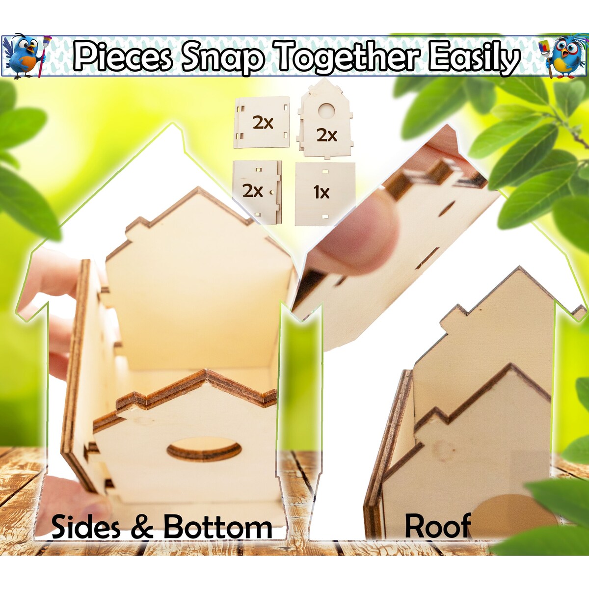 Nichoir en bois fait maison à faire soi-même - Construisez votre propre nichoir avec un kit de peinture facile