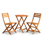 Ensemble bistro 3 pièces Twin Lakes de DTY Outdoor Living, rond, en eucalyptus, huile naturelle