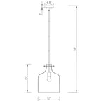 Suspension Daelan en verre transparent alvéolé à une lumière - 12 po
