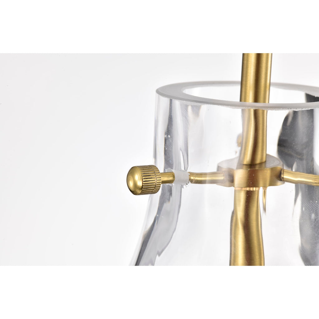 Suspension Daelan en verre transparent alvéolé à une lumière - 12 po