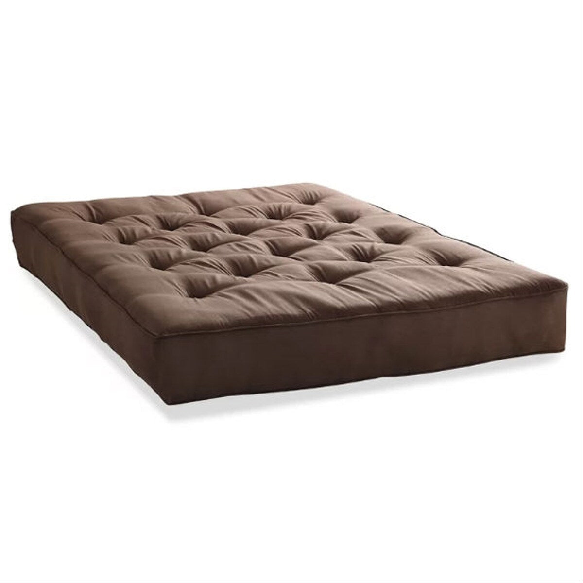 Matelas futon à ressorts Daily Boutik Queen de 6 pouces d'épaisseur, couleur brun chocolat