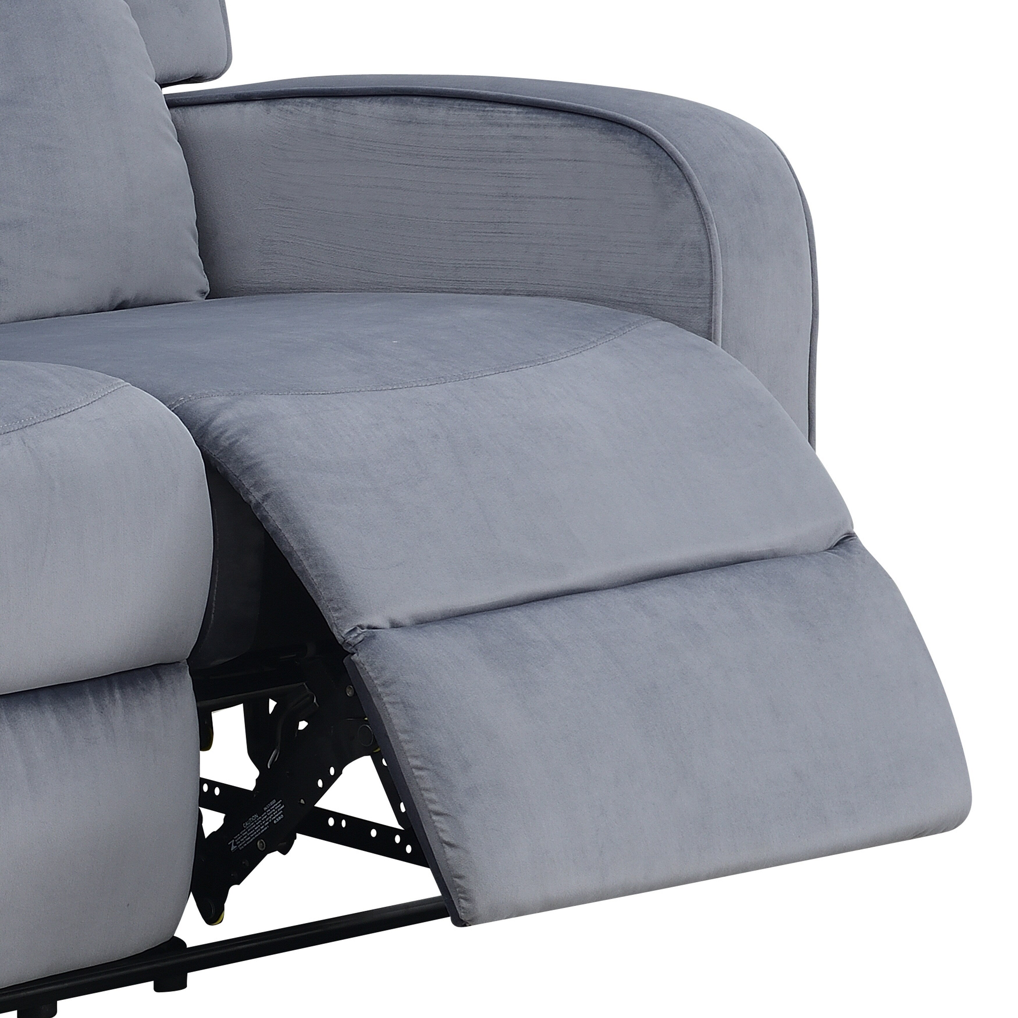 Canapé inclinable rembourré en tissu bleu-gris Dale