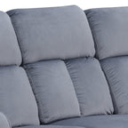 Canapé inclinable rembourré en tissu bleu-gris Dale