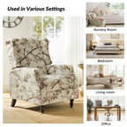 Fauteuil inclinable manuel Damaris de style milieu de siècle avec dossier à oreilles, lot de 2 par HULALA HOME