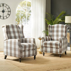 Fauteuil inclinable manuel Damaris de style milieu de siècle avec dossier à oreilles, lot de 2 par HULALA HOME
