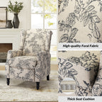 Fauteuil inclinable manuel Damaris de style milieu de siècle avec dossier à oreilles, lot de 2 par HULALA HOME