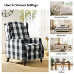 Fauteuil inclinable manuel Damaris de style milieu de siècle avec dossier à oreilles, lot de 2 par HULALA HOME