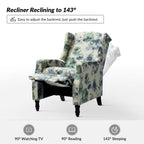 Fauteuil inclinable manuel Damaris de style milieu de siècle avec dossier à oreilles, lot de 2 par HULALA HOME