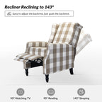 Fauteuil inclinable manuel Damaris de style milieu de siècle avec dossier à oreilles, lot de 2 par HULALA HOME