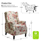 Fauteuil inclinable manuel Damaris de style Mid-Century Modern avec dossier à oreilles par HULALA HOME