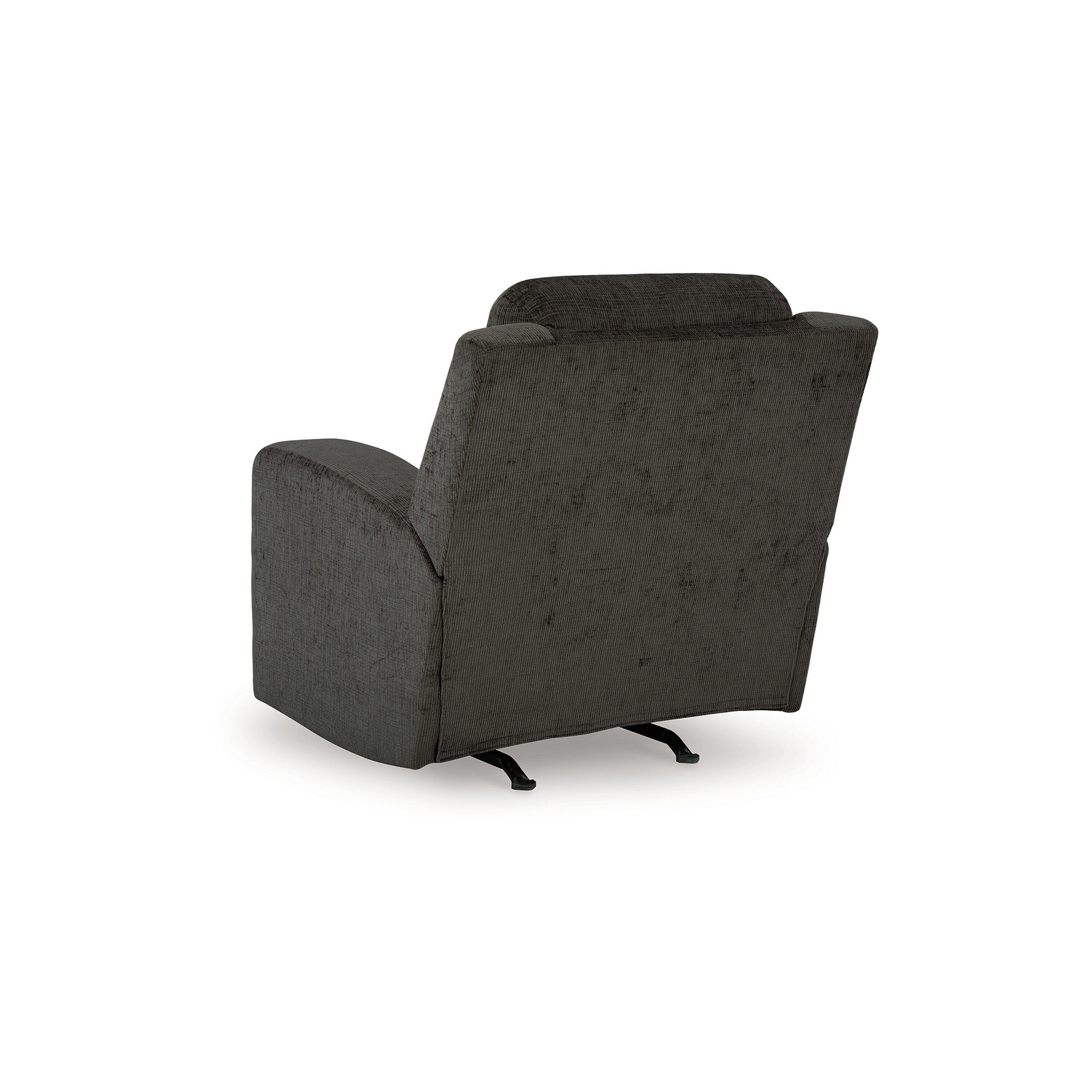 Fauteuil inclinable à bascule manuel Damon, peluche douce en polyester gris foncé