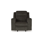 Fauteuil inclinable à bascule manuel Damon, peluche douce en polyester gris foncé
