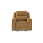 Fauteuil inclinable à bascule manuel Damon, peluche douce en polyester marron camel
