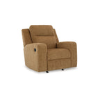 Fauteuil inclinable à bascule manuel Damon, peluche douce en polyester marron camel