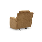 Fauteuil inclinable à bascule manuel Damon, peluche douce en polyester marron camel