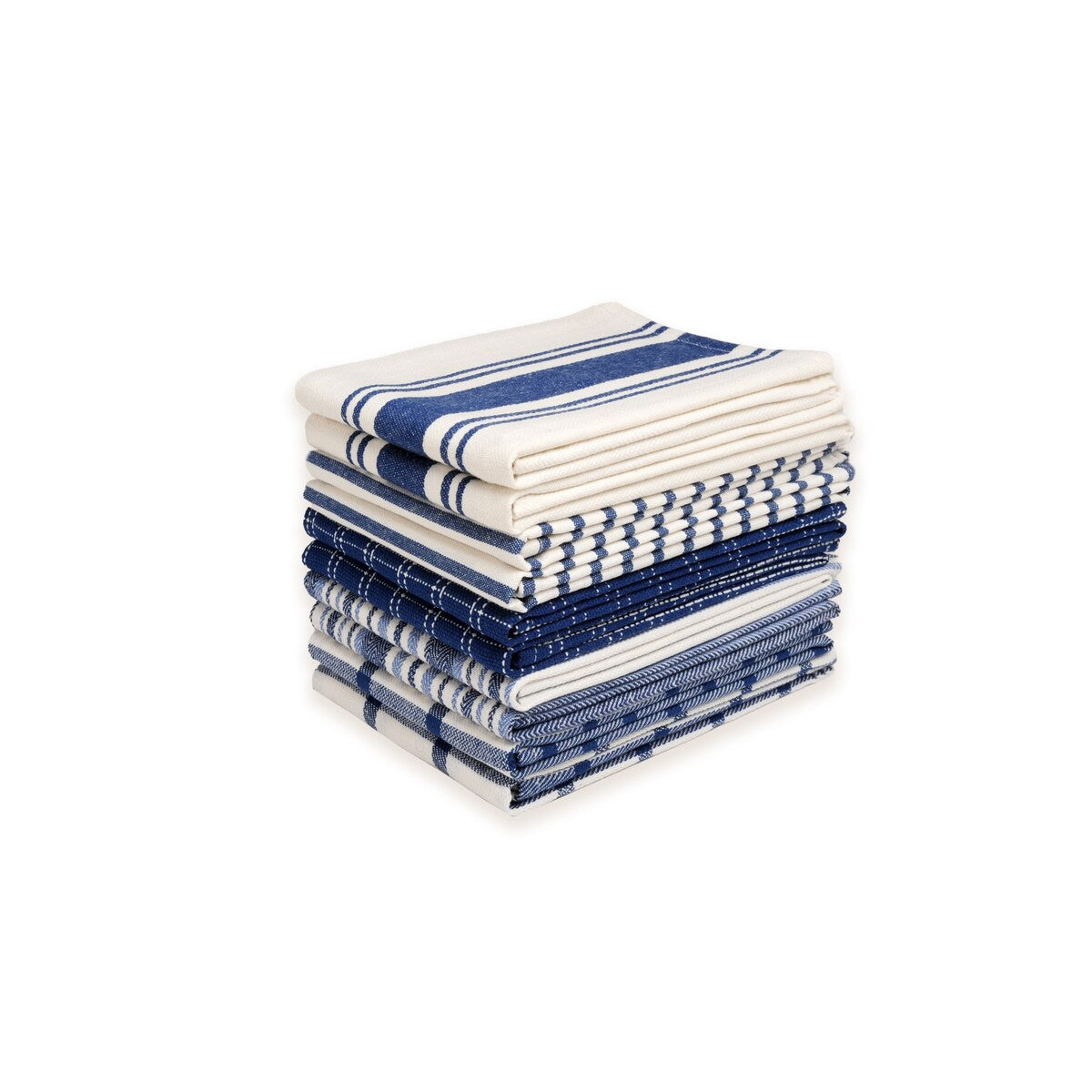 Lot de 10 torchons de cuisine plats en coton Dan River, assortis - 18''X28''