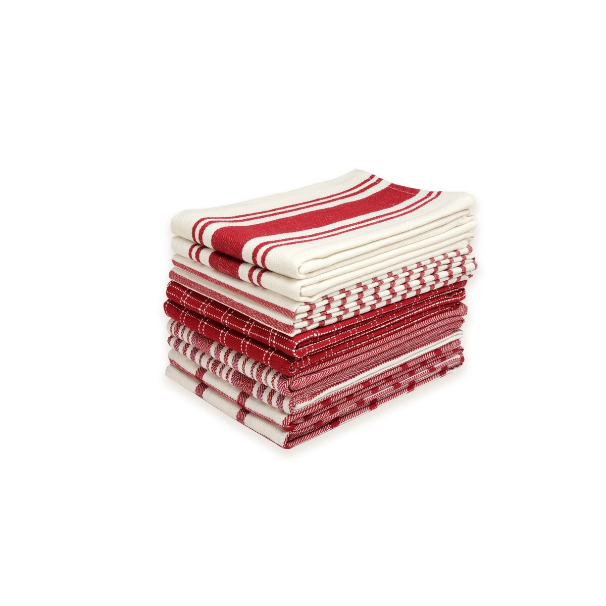 Lot de 10 torchons de cuisine plats en coton Dan River, assortis - 18''X28''