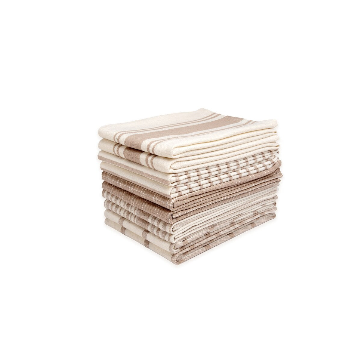 Lot de 10 torchons de cuisine plats en coton Dan River, assortis - 18''X28''