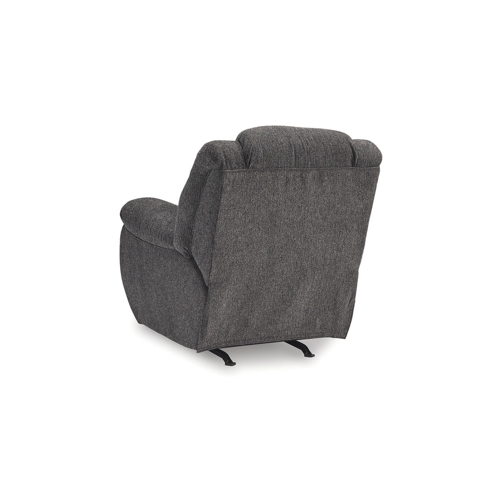 Fauteuil inclinable à bascule manuel Dane, polyester gris, accoudoirs coussinés