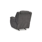 Fauteuil inclinable à bascule manuel Dane, polyester gris, accoudoirs coussinés