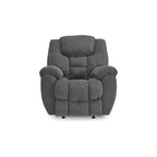 Fauteuil inclinable à bascule manuel Dane, polyester gris, accoudoirs coussinés