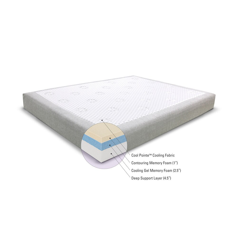 Matelas en mousse à mémoire de forme Danican Cool Pointe 8 pouces King size - Blanc