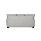 Canapé 3 places Danny, tissu gris clair moderne et sièges moelleux, 76 pouces