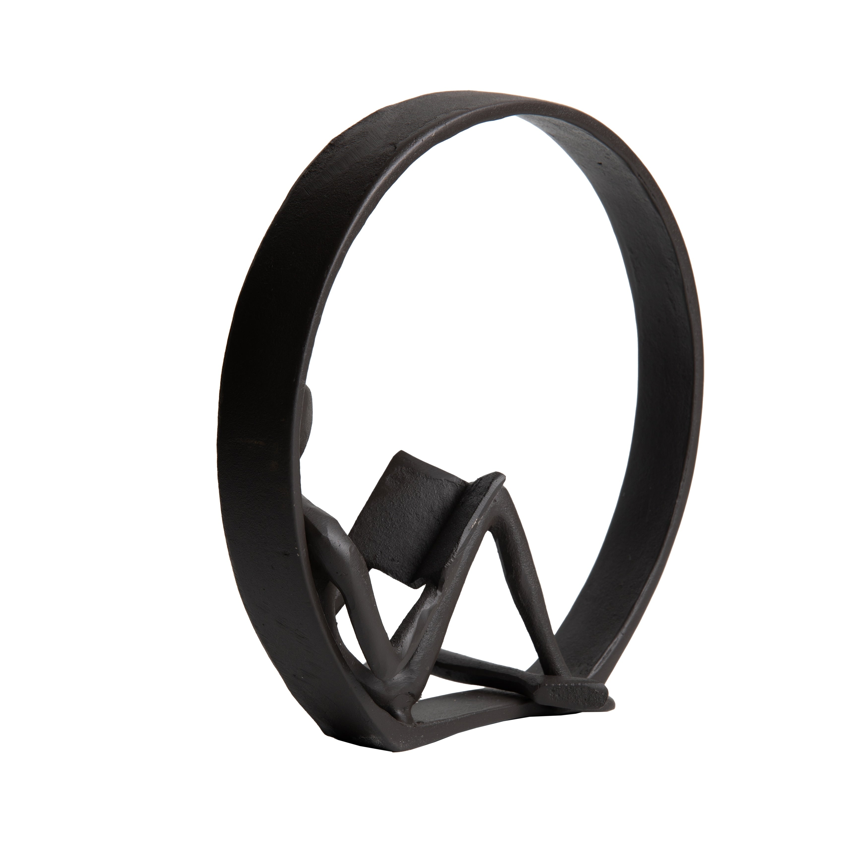 Statue en fonte représentant un lecteur encerclé contemporain de Danya B. - Serre-livres masculin, féminin ou double