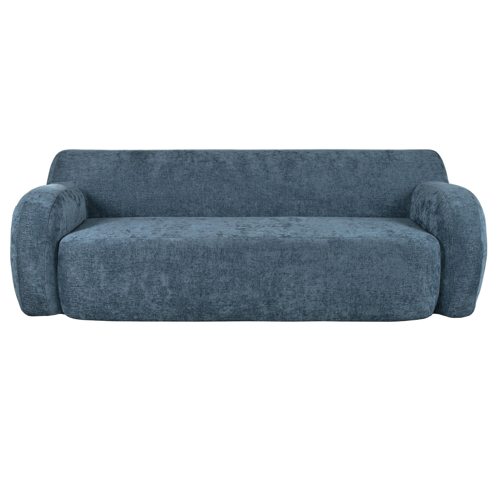 Canapé 3 places bleu foncé minimaliste à compression 81,5 avec grandes assises et rembourrage en mousse haute densité pour salons