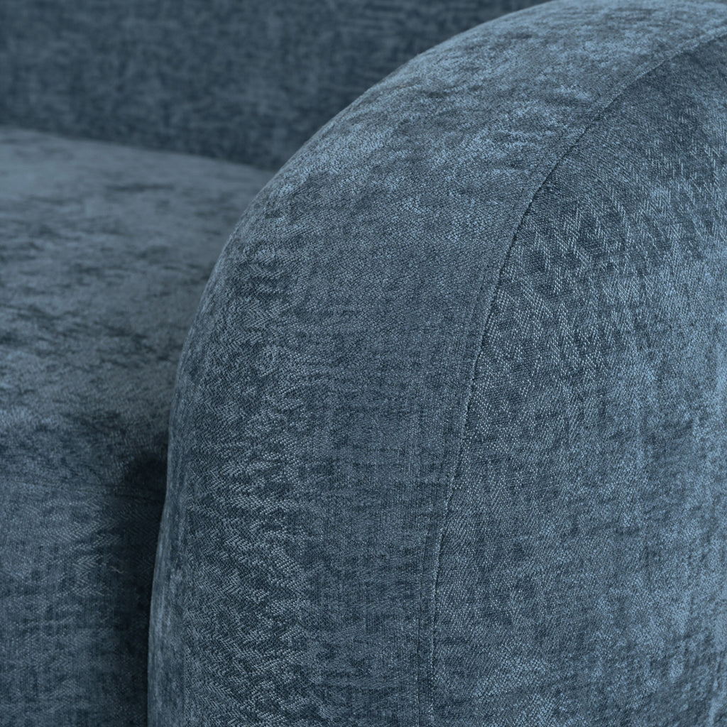 Canapé 3 places bleu foncé minimaliste à compression 81,5 avec grandes assises et rembourrage en mousse haute densité pour salons